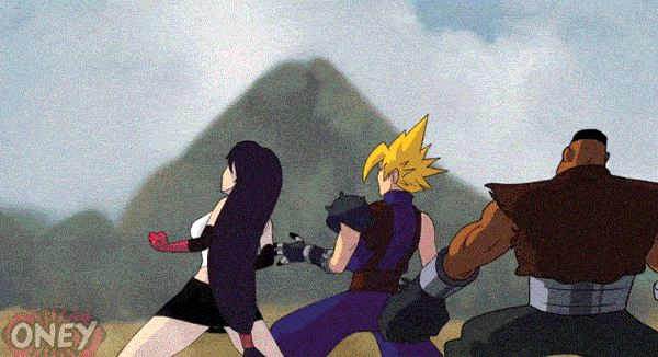 Cloud-Tifa-Barret-Encounter-Deadly-Ultimate-Weapon-Ruby-In-The-Desert-In-Final-Fantasy-7-Video-By-Oney.gif